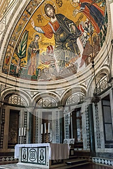 Interior of basilica San Miniato al Monte St. Minias on the Mou